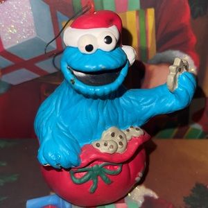 Sesame Street Vintage Cookie Monster Plastic Ornament